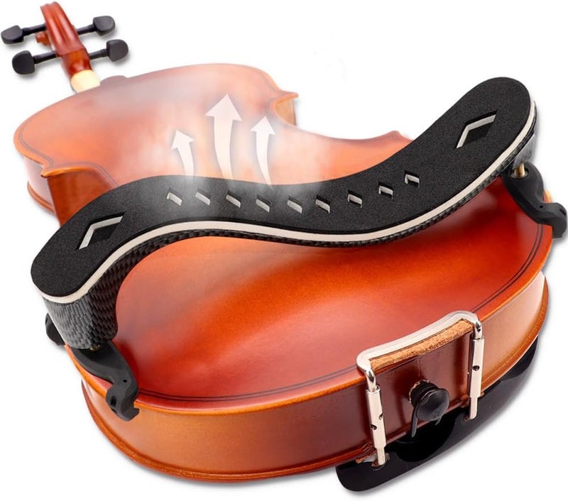 LMS Violin Shoulder Rest 1/2 1/4 Full Size, Hollowed Out Foam Shoulder Rest for Violin Accessories for Beginner Shoulder Rest Pad with Mute Rosin, Ergonomic for Prolonged Play (Black, 1/2, 1/4) - Image 1